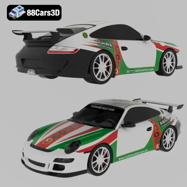 Porsche 911 997 GT3 3D Model Track Ready Sports Car for Rendering