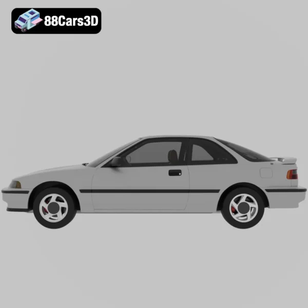 Acura Integra DB1 Coupe 1991 3D Model Classic JDM Compact