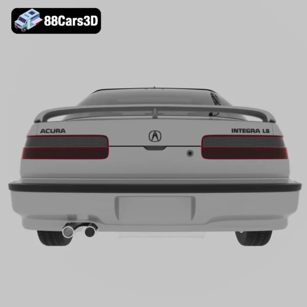 Acura Integra DB1 Coupe 1991 3D Model Classic JDM Compact