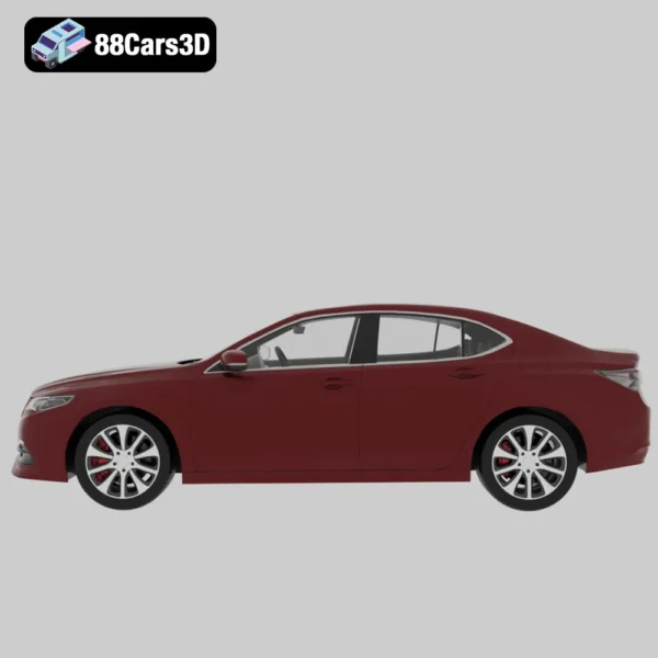 Acura_TLX_2014-002 Acura TLX 2014 3D Model Mid Size Luxury Sedan for Simulation