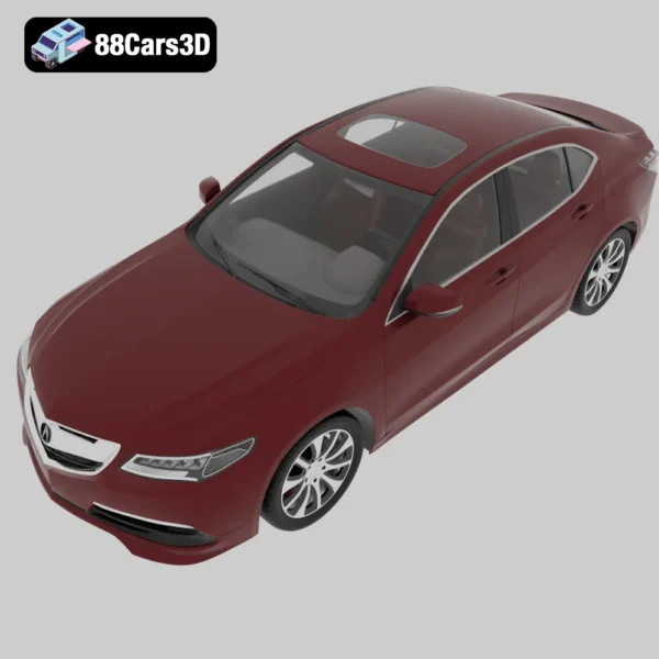 Acura TLX 2014 3D Model Mid Size Luxury Sedan for Simulation
