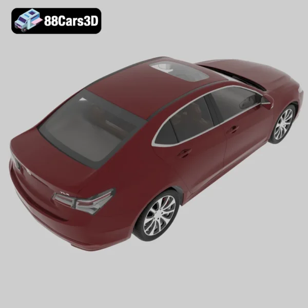 Acura_TLX_2014-005 Acura TLX 2014 3D Model Mid Size Luxury Sedan for Simulation