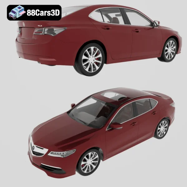 Acura_TLX_2014-007 Acura TLX 2014 3D Model Mid Size Luxury Sedan for Simulation