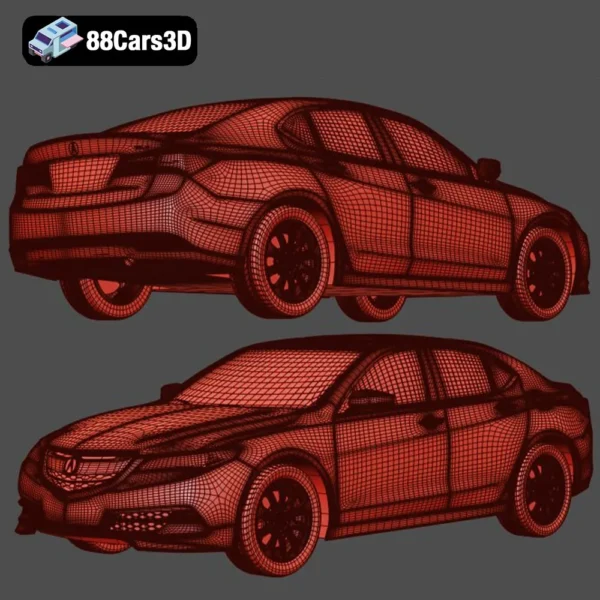 Acura_TLX_2014-008 Acura TLX 2014 3D Model Mid Size Luxury Sedan for Simulation