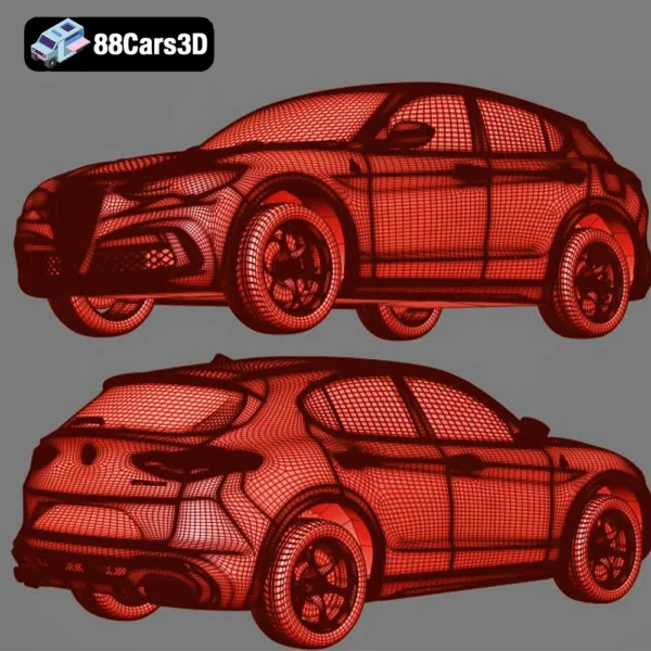 Alfa Romeo Stelvio Quadrifoglio 2018 3D Model Performance SUV