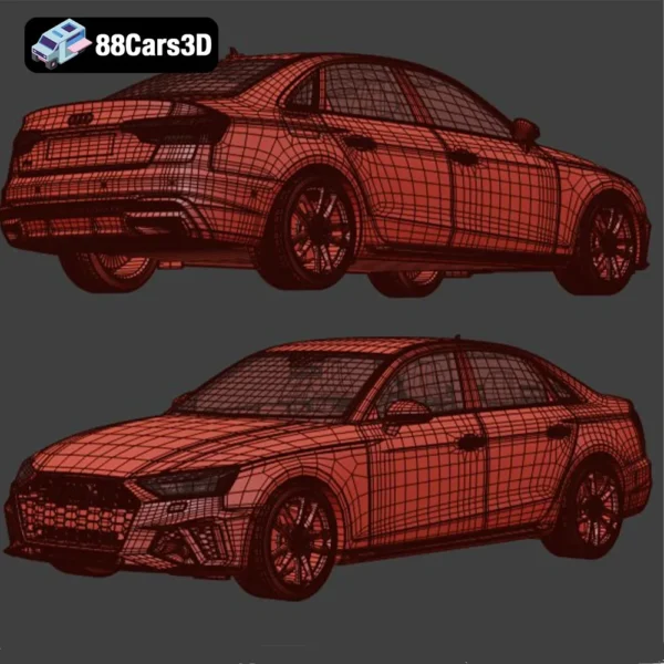 Audi A4 Sedan S-Line 2020-008 Audi A4 Sedan S Line 2020 3D Model Premium Sedan for Rendering