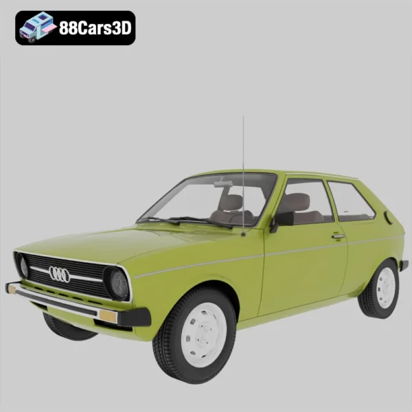 Audi 50 Typ 86 1974 3D Model Classic Compact Hatchback for Rendering