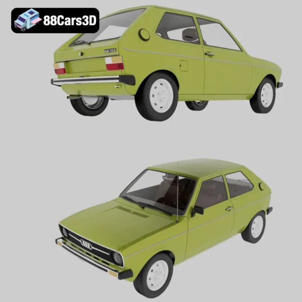 Audi_50_(Typ86)_1974-006 Audi 50 Typ 86 1974 3D Model Classic Compact Hatchback for Rendering