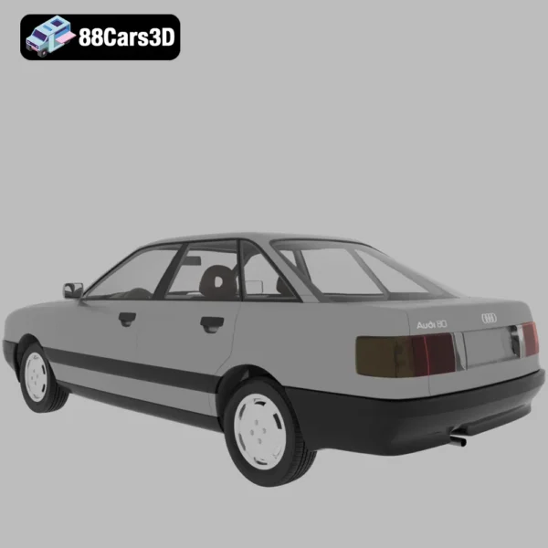 Audi 80 B3 1986 3D Model Classic Mid-Size Sedan for Rendering