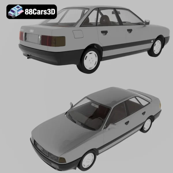 Audi 80 B3 1986 3D Model Classic Mid-Size Sedan for Rendering