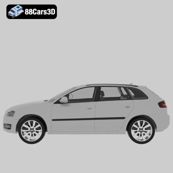 Audi_A3_sportback_2010-002 Audi A3 Sportback 2010 3D Model Compact Hatchback for Simulation