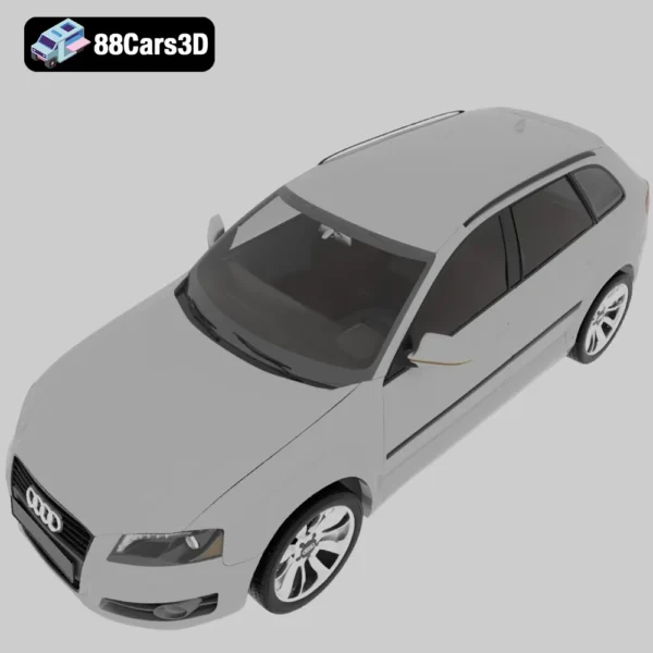 Audi_A3_sportback_2010-004 Audi A3 Sportback 2010 3D Model Compact Hatchback for Simulation