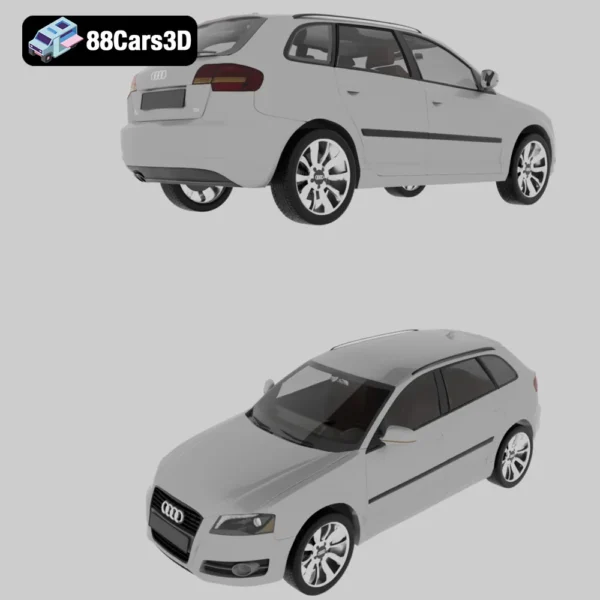 Audi_A3_sportback_2010-006 Audi A3 Sportback 2010 3D Model Compact Hatchback for Simulation