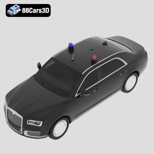 Aurus Senat Guard 2018 3D Model Armored Luxury Sedan for Simulation