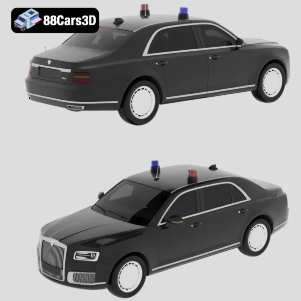 Aurus Senat Guard 2018 3D Model Armored Luxury Sedan for Simulation