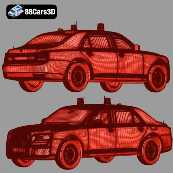 Aurus Senat Guard 2018 3D Model Armored Luxury Sedan for Simulation