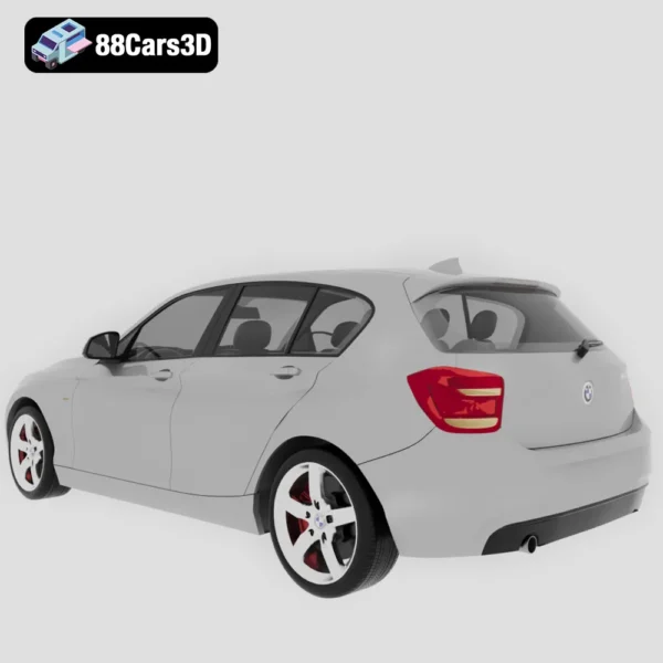 BMW 1 Series 5 Door 2011 3D Model Compact Hatchback for Simulation
