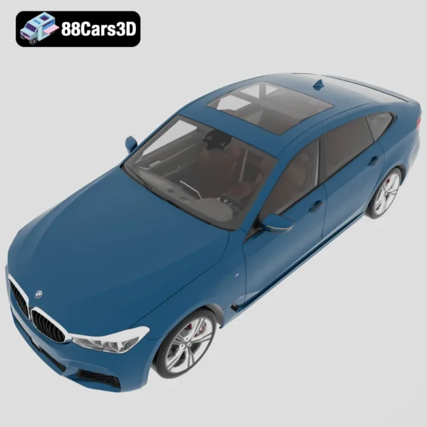 BMW 6 Series G32 Gran Turismo M Sport 2017 3D Model Luxury Fastback with HQ Interior