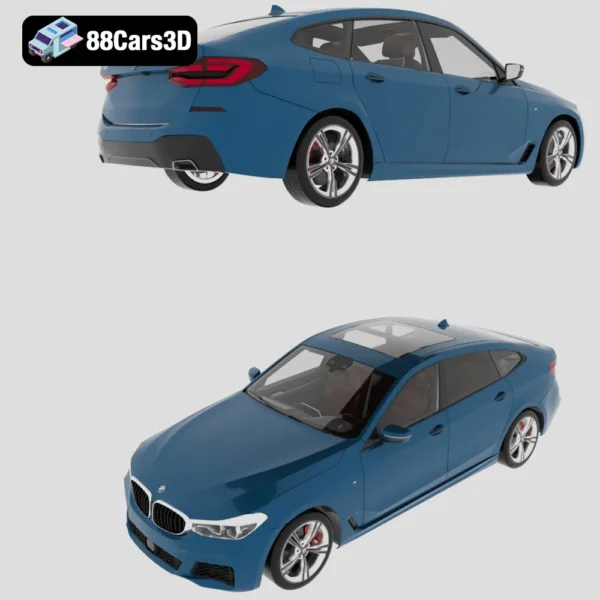 BMW 6 Series G32 Gran Turismo M Sport 2017 3D Model Luxury Fastback with HQ Interior