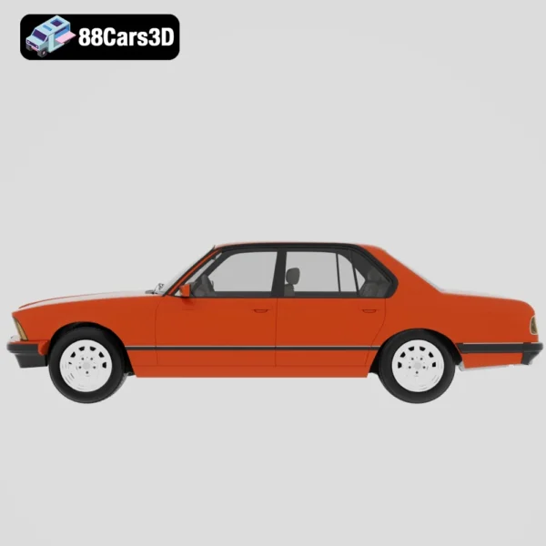 BMW_7-series_E23_1982-002 BMW 7 Series E23 1982 3D Model Classic Executive Sedan for Rendering