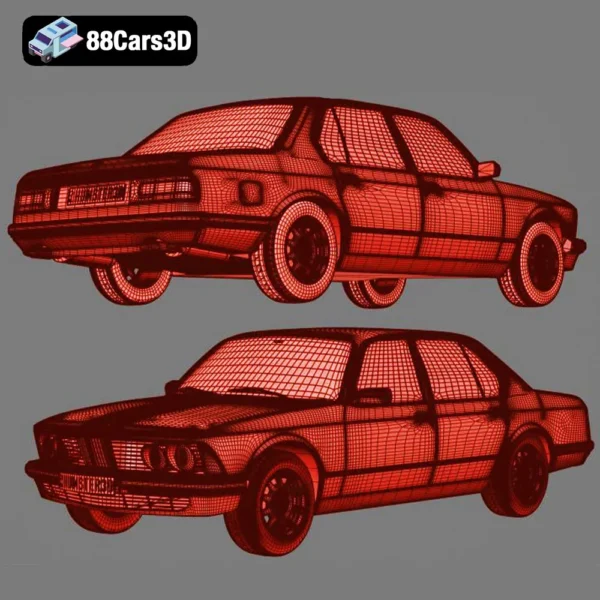 BMW_7-series_E23_1982-007 BMW 7 Series E23 1982 3D Model Classic Executive Sedan for Rendering