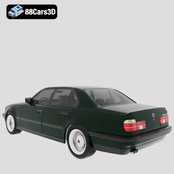 BMW_7-series_E32_1992-003 BMW 7 Series E32 1992 3D Model Classic Executive Sedan for Rendering