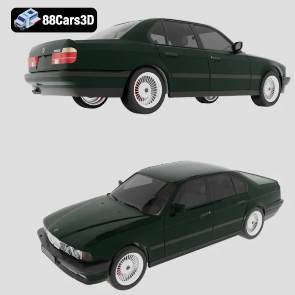 BMW_7-series_E32_1992-006 BMW 7 Series E32 1992 3D Model Classic Executive Sedan for Rendering