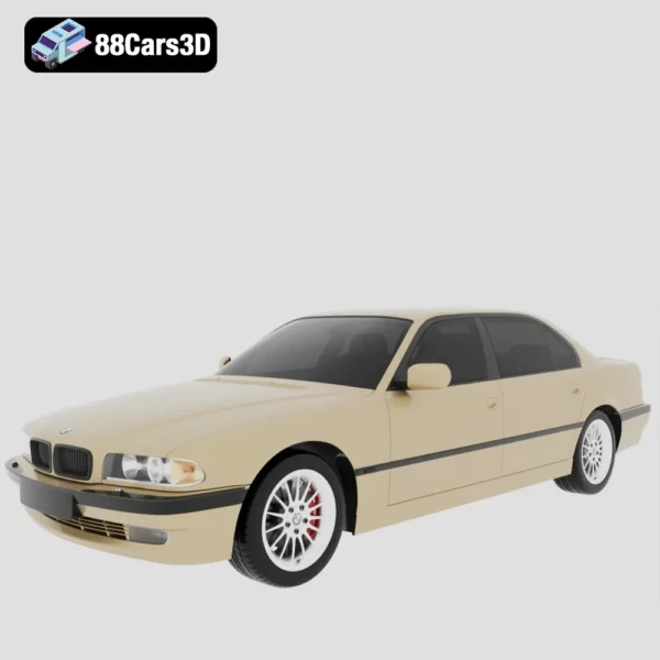 BMW 7 Series L 1998 3D Model Long Wheelbase Luxury Sedan