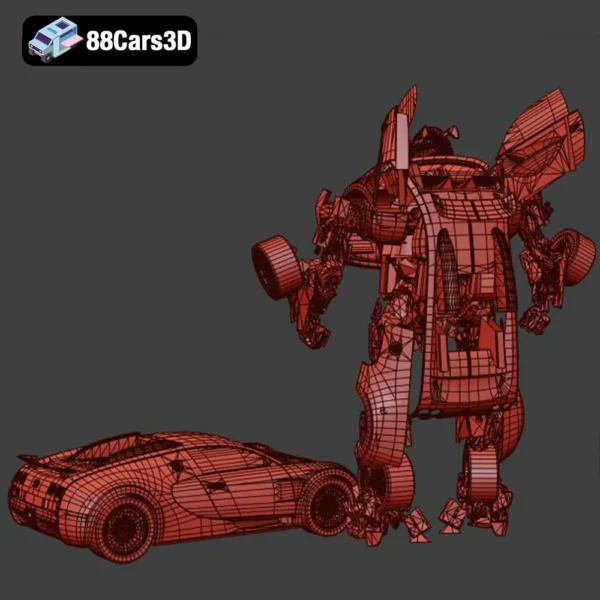 Bugatti Veyron-007 Bugatti Veyron 3D Model Hypercar for Rendering