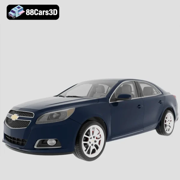 Chevrolet Malibu 2013 3D Model with HQ Interior Mid-Size Sedan Asset