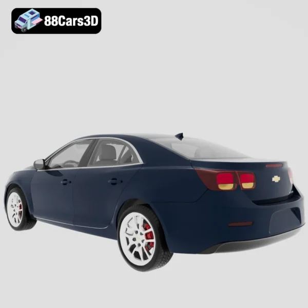 Chevrolet Malibu 2013 3D Model with HQ Interior Mid-Size Sedan Asset
