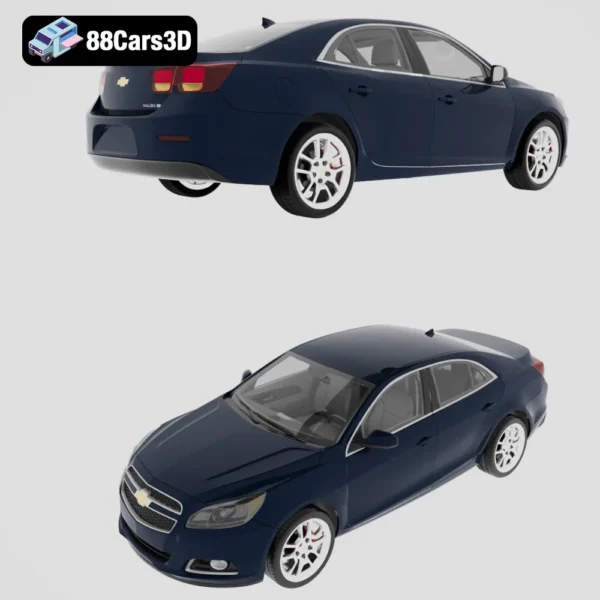 Chevrolet Malibu 2013 3D Model with HQ Interior Mid-Size Sedan Asset