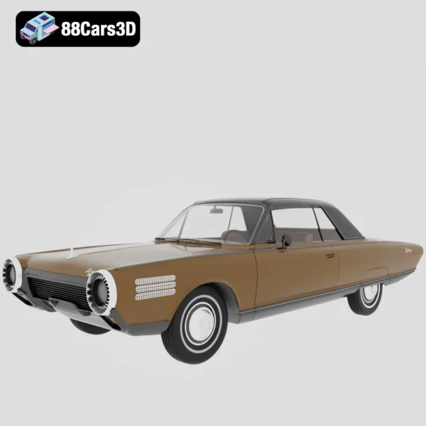 Chrysler Turbine 1963 3D Model  Experimental Jet Powered Concept Car