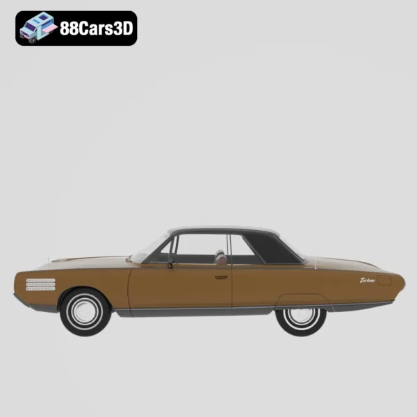 Chrysler Turbine 1963 3D Model  Experimental Jet Powered Concept Car