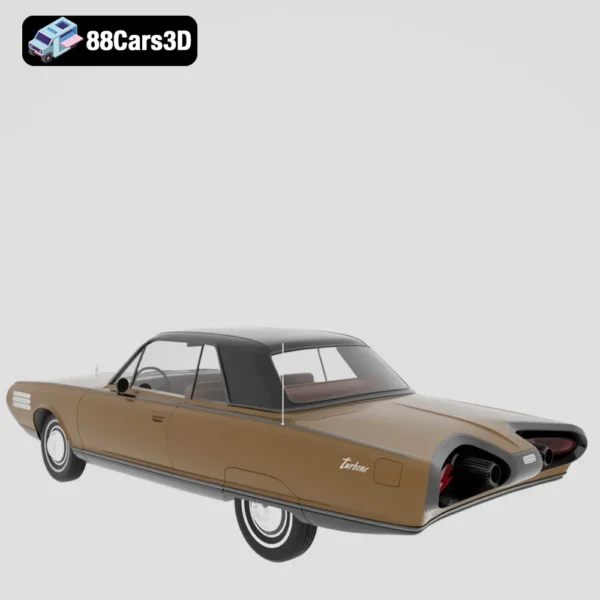 Chrysler Turbine 1963 3D Model  Experimental Jet Powered Concept Car