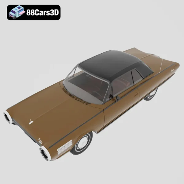 Chrysler Turbine 1963 3D Model  Experimental Jet Powered Concept Car