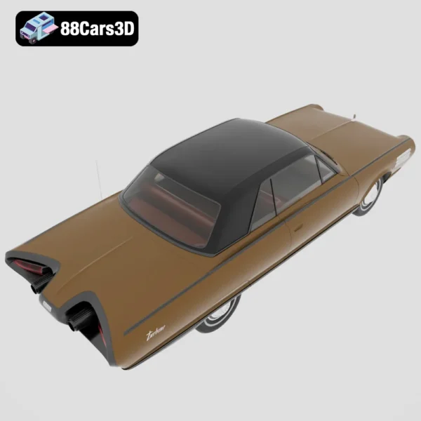 Chrysler Turbine 1963 3D Model  Experimental Jet Powered Concept Car