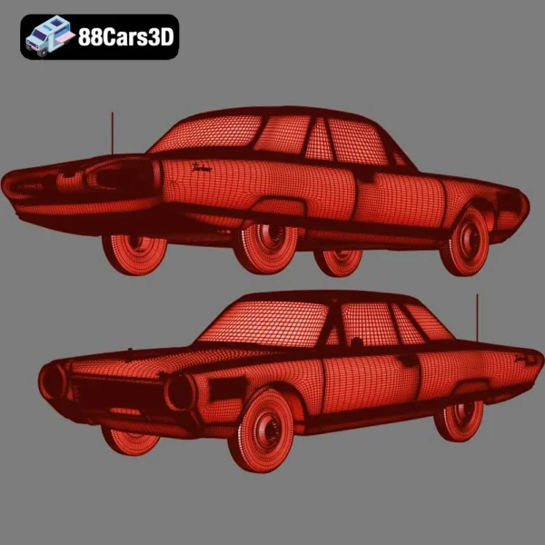 Chrysler Turbine 1963 3D Model  Experimental Jet Powered Concept Car