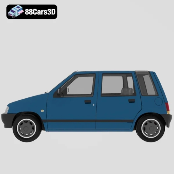 Daewoo_Tico_1993-002 Daewoo Tico 1993 3D Model Compact City Car Asset for Rendering