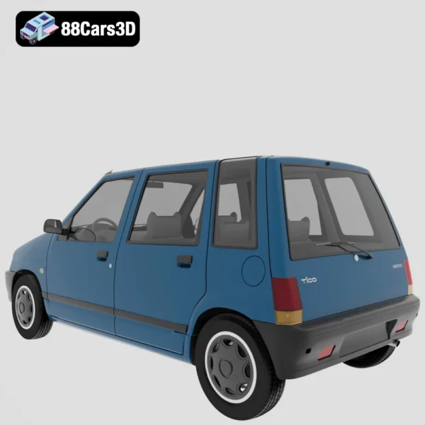 Daewoo_Tico_1993-003 Daewoo Tico 1993 3D Model Compact City Car Asset for Rendering