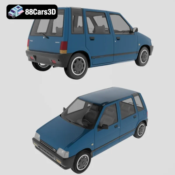 Daewoo_Tico_1993-006 Daewoo Tico 1993 3D Model Compact City Car Asset for Rendering