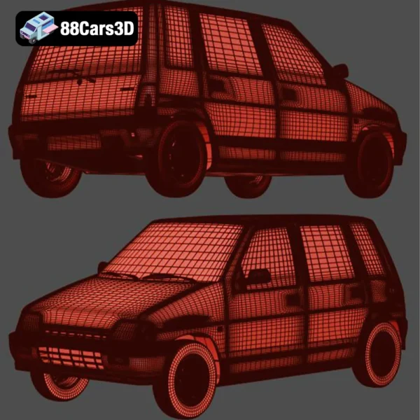 Daewoo_Tico_1993-007 Daewoo Tico 1993 3D Model Compact City Car Asset for Rendering