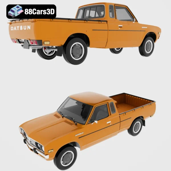 Datsun 620 KingCab 3D Model Classic Pickup for Simulation & Rendering