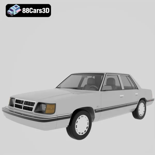 Dodge Dodge Aries K Sedan 1988 3D Model Compact Sedan