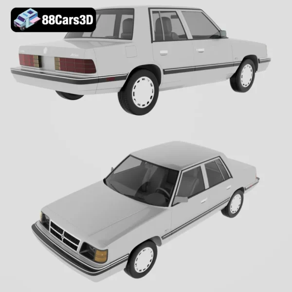 Dodge Dodge Aries K Sedan 1988 3D Model Compact Sedan