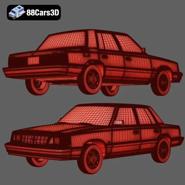 Dodge Dodge Aries K Sedan 1988 3D Model Compact Sedan