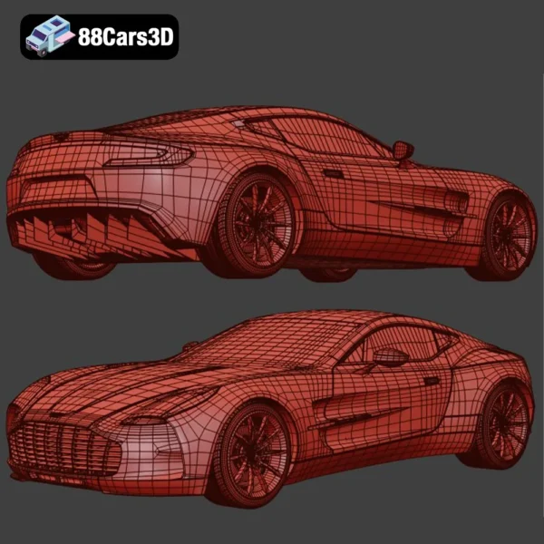 Aston Martin One 77 3D Model Ultra Luxury Hypercar for Rendering