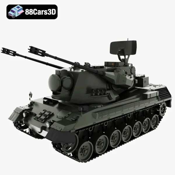 FlakPz 2 Gepard 1A2 2006-001 FlakPz 2 Gepard 1A2 2006 3D Model Self Propelled Anti Aircraft Tank for Military