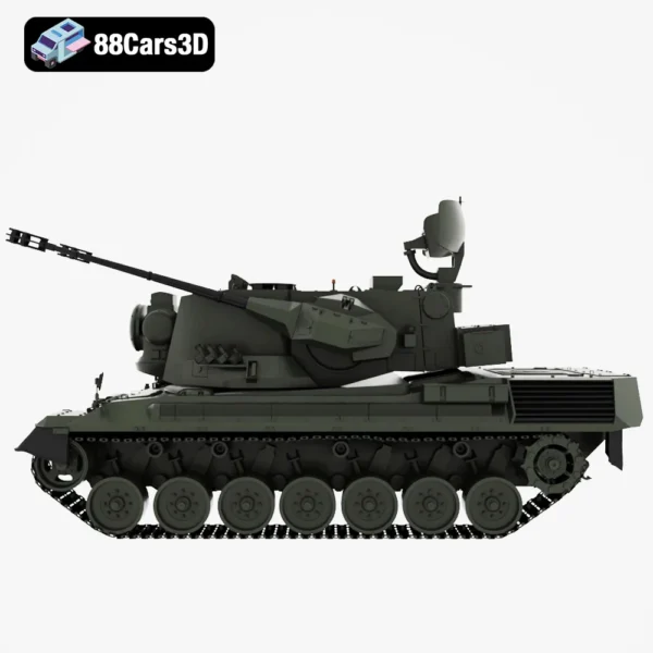FlakPz 2 Gepard 1A2 2006-002 FlakPz 2 Gepard 1A2 2006 3D Model Self Propelled Anti Aircraft Tank for Military
