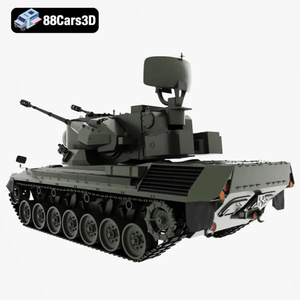 FlakPz 2 Gepard 1A2 2006-003 FlakPz 2 Gepard 1A2 2006 3D Model Self Propelled Anti Aircraft Tank for Military
